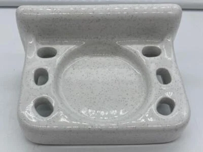 Azulejo de porcelana de cerámica vintage para baño soporte de cepillo de dientes sal blanca pimienta  Foto 1 de 4