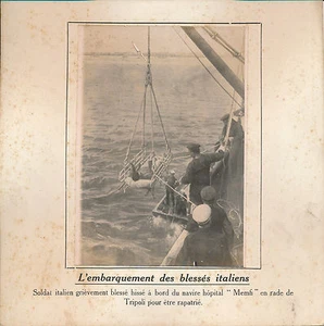 PHOTO PRESSE c. 1910 - Bléssé Italiens Navire-Hôpital "Memfi" Tripoli - 66 - Picture 1 of 1