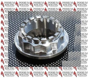 DUCATI 748 916 996 998 SILVER TITANIUM REAR AXLE CONE NUT BI-HEX 12 POINT DESIGN - Picture 1 of 1