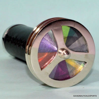 Vintage de Collection Laiton Kaleidoscope Maritime Deux Roue Poche Ancien Cadeau - Photo 1/3