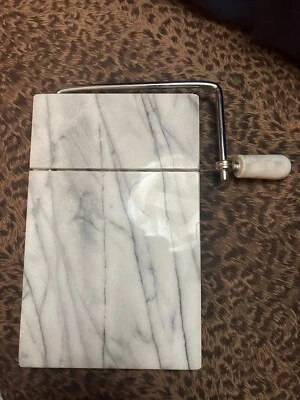Kitchen Marble Cheese Board with Slicer Light Gray - used - Image 1 of 4