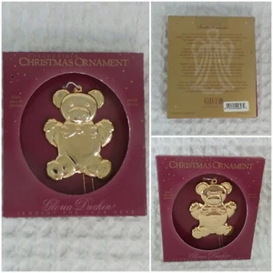 Ornamento natalizio vintage 1994 ORSACCHIOTTO Gloria Duchin tono oro USA idea regalo - Foto 1 di 5