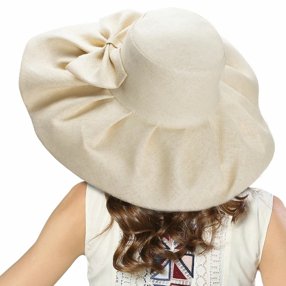 1pc Collapsible Wide Brim Hats Kentucky Derby Floppy Caps Women Headwear Accesso - Image 1 of 4
