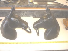 2 Cast Iron Mule Head Hitching Post Fence Top