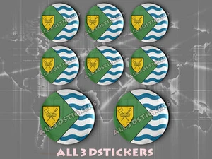 8 x 3D ROUND Stickers Resin Domed Flag Vancouver - Adhesive Decal Vinyl - Picture 1 of 1