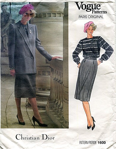 Vogue Christian Dior Paris modello originale 1600 ~ giacca gonna e camicetta ~ 16