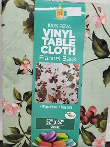 Printed Vinyl Flannel Back Tablecloth, 52"x52" Square, MIX OF FRUITS # 4, Broder - Picture 1 of 3