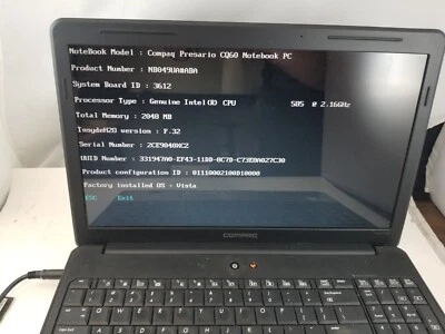 Compaq Presario CQ60 15.6" Intel Celeron M585 2.2GHz 2GB DDR2 SIN HDD PROBADO FS Foto 1 de 4