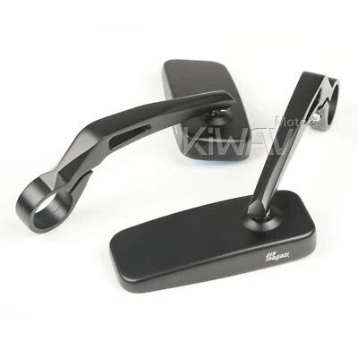 Espejos retrovisores de extremo de barra de peso pesado clásicos rectangulares negros se adapta a la mayoría 96-15 Softail Foto 1 de 4