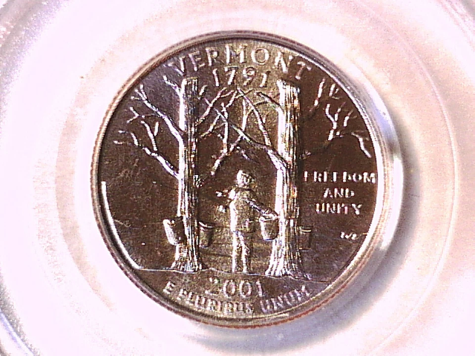 2001 P Washington State Quarter PCGS MS 66 Vermont 70060926 - Image 1 of 3