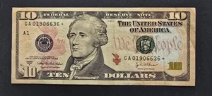 2004-A STAR NOTE Extra Fine $10 Federal Reserve Note Bill - Picture 1 of 2