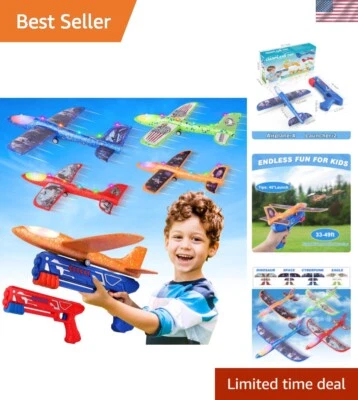 Exciting 4-Pack of LED Foam Airplanes - Engage Kids with Outdoor Activity - Image 1 of 4