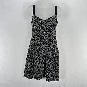 Vintage Nanette Lepore Dress Size 4 Black Embroidered Y2K Whimsygoth Lace Up - Picture 1 of 12