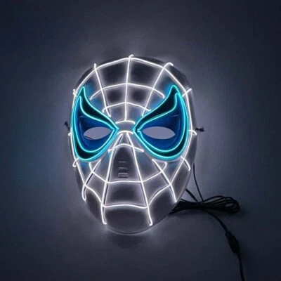 SpiderMan LED Light Mask Cosplay Black Panther Iron Man Full Mask Halloween Show - Image 1 of 4