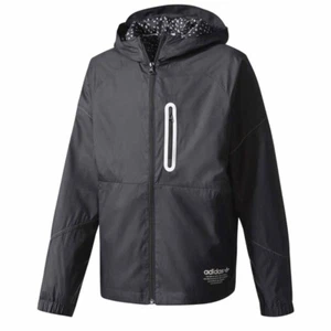 Adidas Youth Unisex Black Windbreaker Jacket , M (11-12 Years Old) - Picture 1 of 7