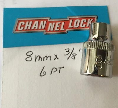 CHANNELLOCK  8 mm  x 3/8" DR  METRIC  SOCKET  6 Point Free USA Shipping - Image 1 of 4