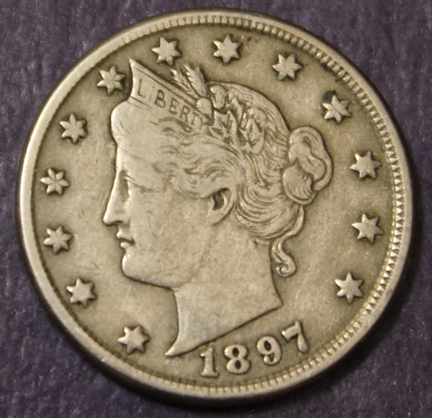 1897 Liberty Nickel XF.......................Lot 8587 Cover