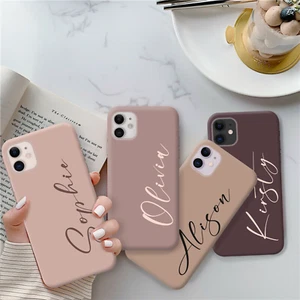 PERSONALISIERTE TELEFONHÜLLE EINFARBIG NAME HARTHÜLLE FÜR APPLE IPHONE 11 12 13 - Bild 1 von 20