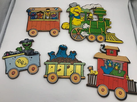 Sesame Street cardboard wall hangings decor Muppets 1970's Vintage Cover