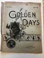 Vintage Rare Golden Days for Boys and Girls, Vol. V, No. 19, April 12th 1884 Pap
