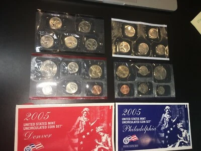 5- 2005 P & D US Mint Sets US in Original Government Packaging Sealed Box  - Image 1 of 4
