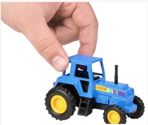 RI Novelty Pull Back Die-Cast Vehicle FARM TRACTOR Blue 3.75" inch New - Picture 1 of 2