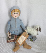 Ooak Cart Before the Horse Hand Made Sewn Painted Mary Had a Little Lamb Doll