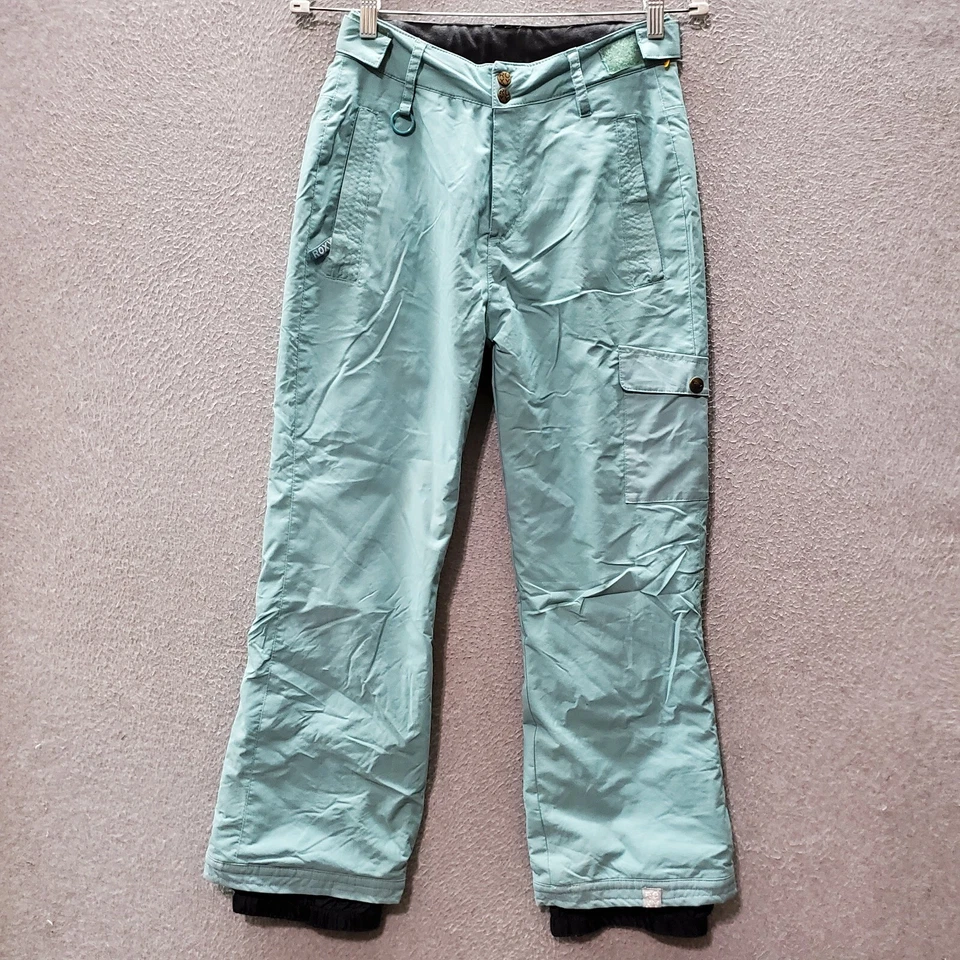 Pantalones de mujer Roxy grandes azules pantalones de nieve tiro alto bolsillos entrepierna 28" Foto 1 de 4
