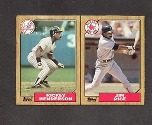 1987 Topps Wax Box Card Uncut Henderson Rice - Picture 1 of 2