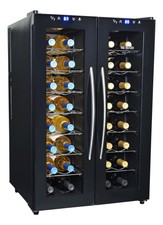 Wine Refrigerator Cooler 32 Bottle 14 Racks Compact Black Elegant Appliances