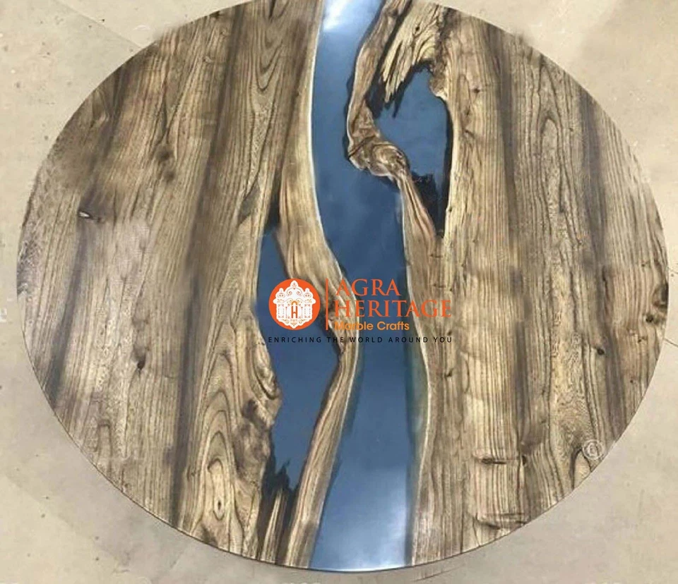 Wooden Epoxy Table, Natural Epoxy Table, Live Edge Epoxy Resin Headboard Tables - Image 1 of 2