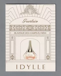 Petite carte publicitaire + patch - Idylle de Guerlain 2 volets recto verso - Foto 1 di 2