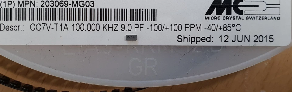 Micro Crystal CC7V-T1A-100.000kHz-9pF-100PPM. New lot of 1 piece Foto 1 de 1