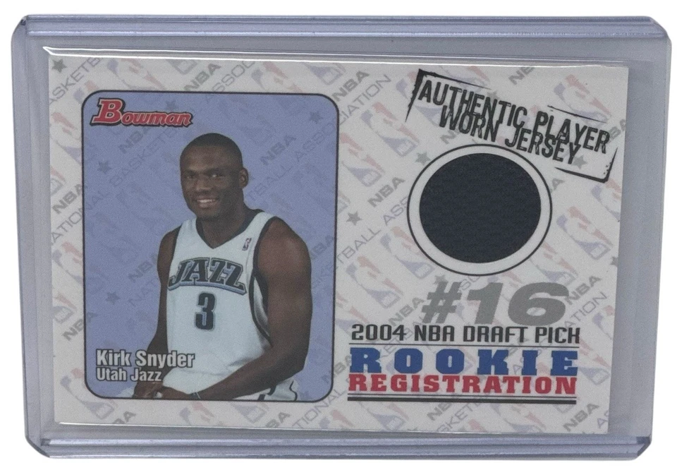 Tarjeta Jersey Kirk Snyder 2004-05 Bowman Draft Registro Novato Jazz RC #ROR-KS Foto 1 de 2