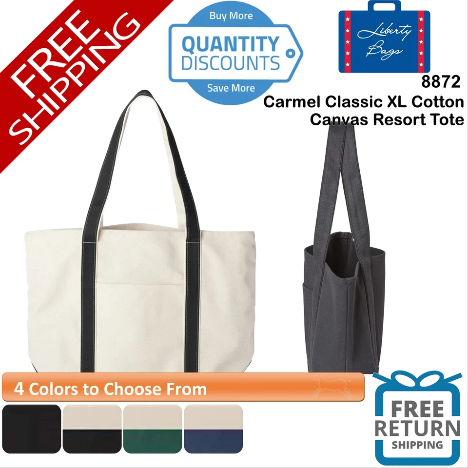 🔥 Bolso de Mano Liberty Bags Carmel Classic XL Algodón Lona Resort 21.5x 16" 8872 Foto 1 de 1
