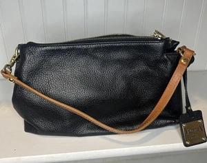 Bolso Bandolera Valentina Italia Cuero Negro Hecho en Italia - Imagen 1 de 7