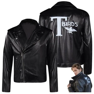 Grease Danny T-birds Black Jacket Cosplay Costume Coat Halloween Party Suit - Picture 1 of 12