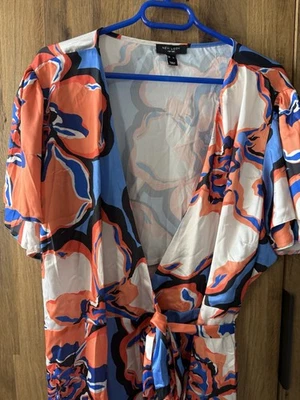 New Look Curves Women's Orange/Blue/Multi Wrap Blouse - Uk Size 24 - New - Image 1 of 3