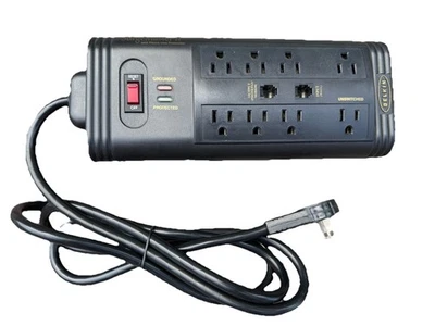 Belkin Surge Master II - 8 Plugs + Phone Jacks Tested Surge Protector Clear - Image 1 of 4