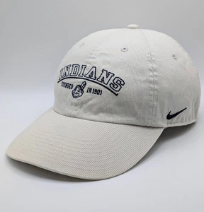 Cappello berretto Nike vintage Cleveland Indians cinturino posteriore bianco capo Wahoo vintage anni 90 Y2K - Foto 1 di 5