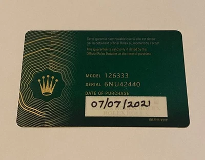 Rolex Datejust 41 126333, Tarjeta Garantía 2021, Original. Foto 1 de 3