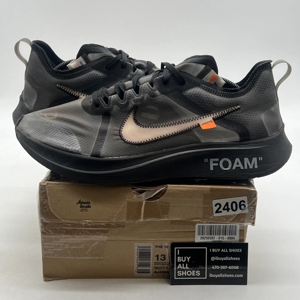 Size 13 - Nike Off-White x Zoom Fly SP Black (AJ4588-001) - Image 1 of 4