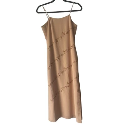 Ensembles Y2k  Juniors Size 5 Beige Embroidered Floral Fairy Maxi Dress - Image 1 of 4