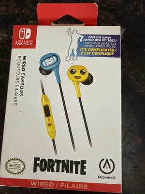 Fortnite Peely PowerA Wired Earbuds- Nintendo Switch Sealed CODE Included - Image 1 of 3
