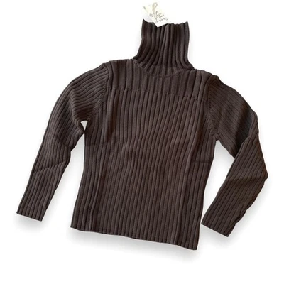 J. Jill Ribbed Turtleneck Sweater Coffee Brown Sz L - Image 1 of 4