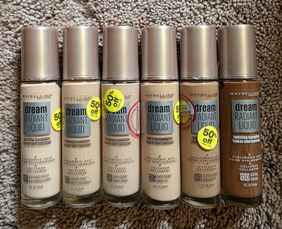 Base hidratante líquida Maybelline Dream Radiant ¡Varios tonos sello roto! Foto 1 de 4