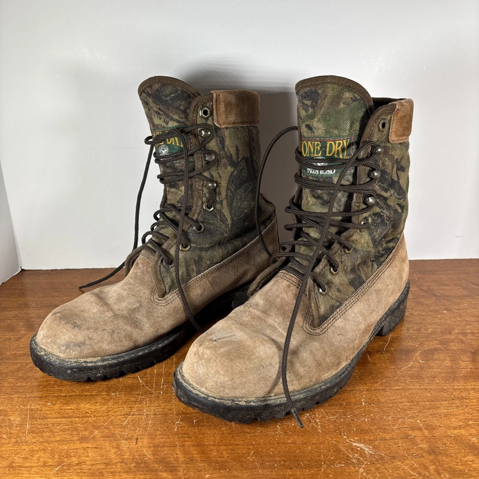 Vintage Redhead Men 9 Bone-Dry Insulated Hunting Boots Realtree Camo Lace Up EUC - Image 1 of 4