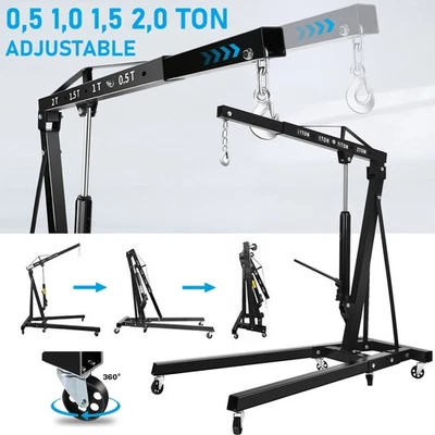 2000 KG Werkstattkran Klappbarer Motorhalter Ladekran Motorheber Werkstatt Kran - Bild 1 von 4