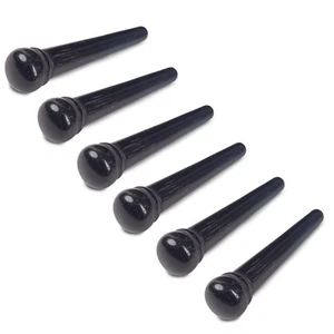 Waverly Ebony Guitar Bridge Pins, Unslotted, Set of 6 - Picture 1 of 5