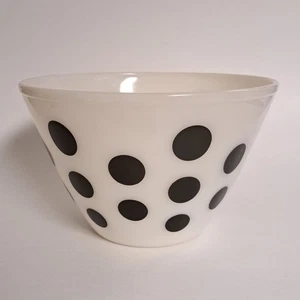 Vintage Fire King Ofengeschirr 8,5" weiß schwarz gepunktet Milchglas Rührschüssel - Bild 1 von 20